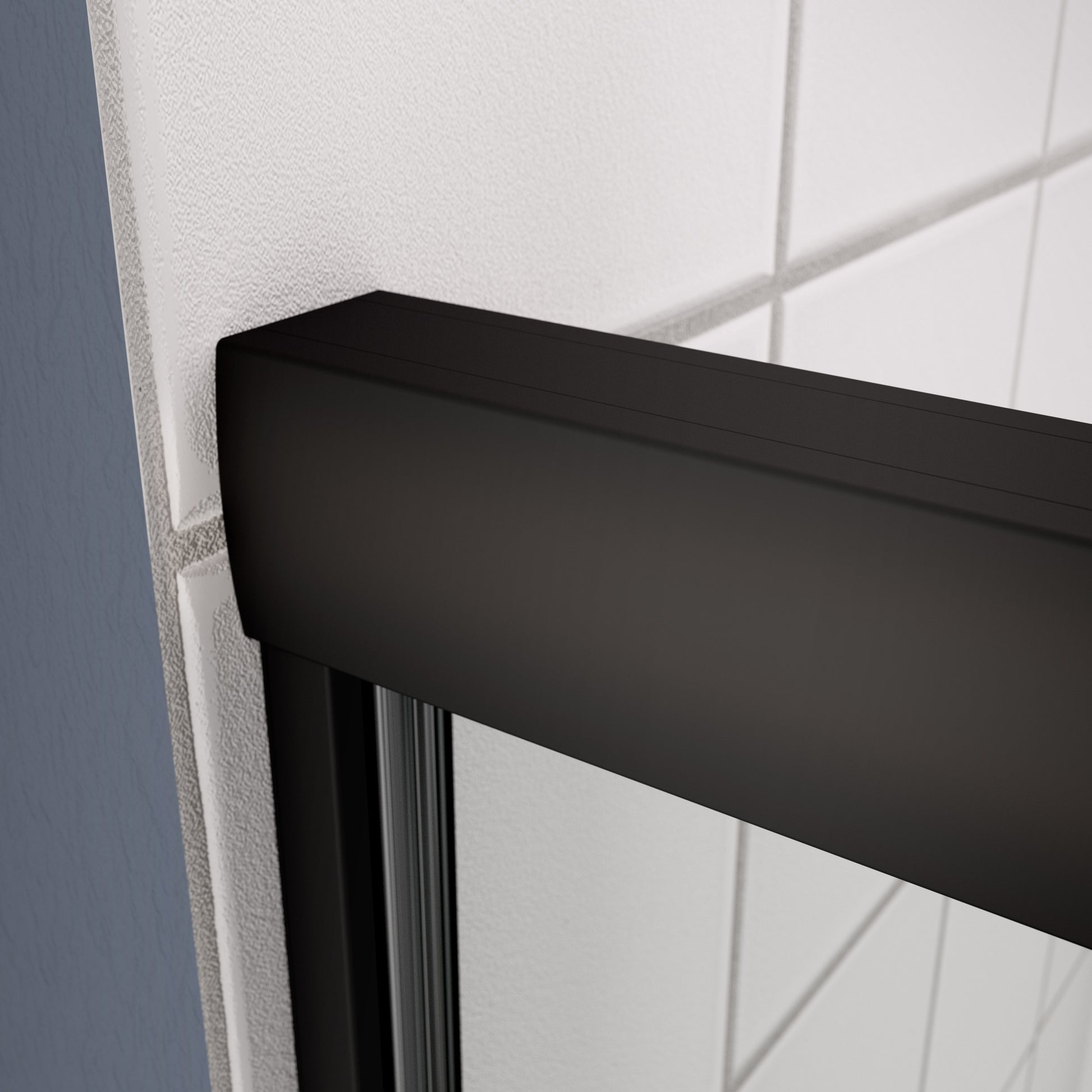 Bypass Shower Door, Sliding Door, With 1 4" Tempered Glass And Matted Black Finish Matte Black Bathroom Aluminium Alloy