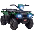 12V Kids Atv Battery Operated With Aux Port & Usb, Kids 4 Wheeler With Tough Wear Resistant Tread, Electric Four Wheeler Kids Ride On Car Electric Car, Green Green Steel