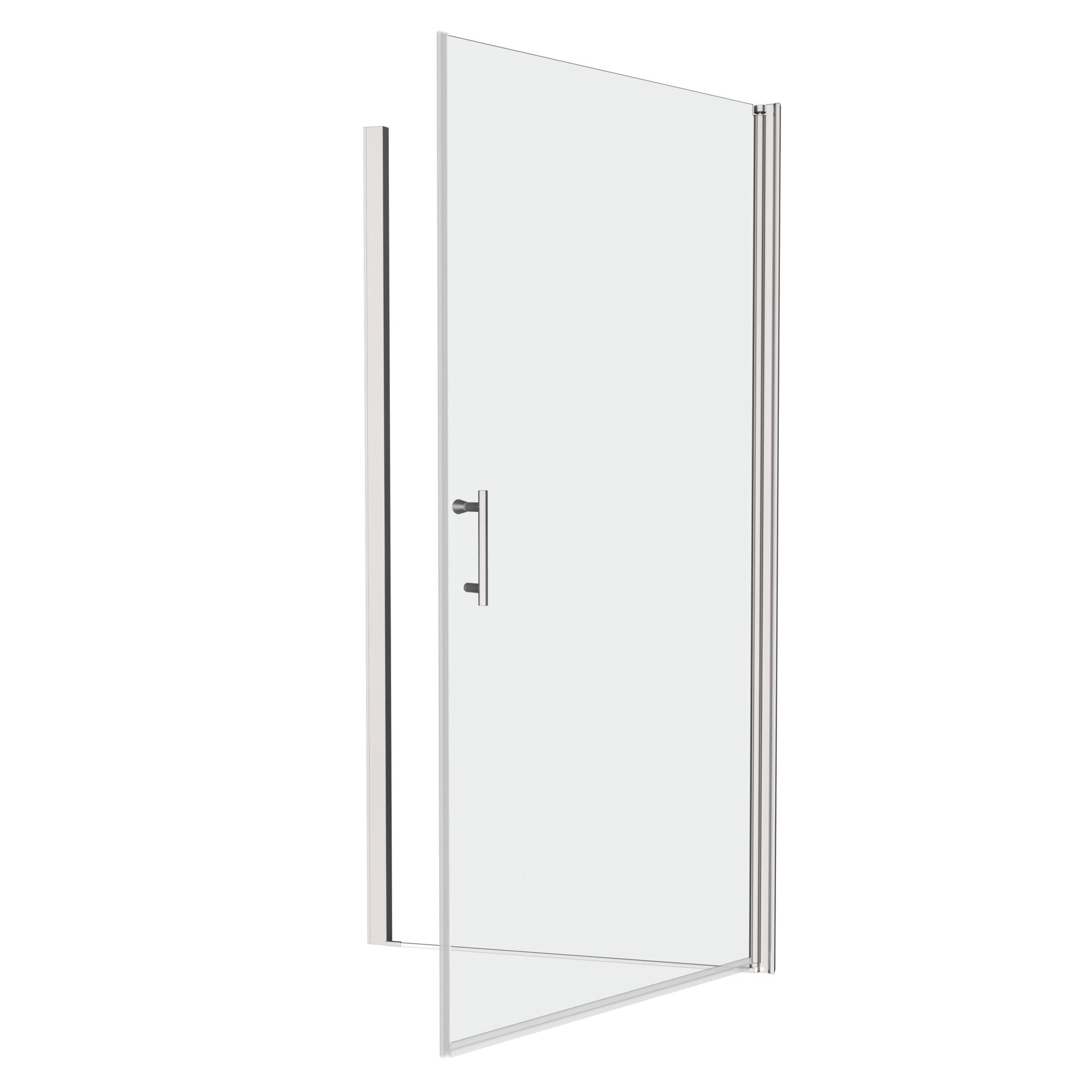 1 3 8" Adjustment,Universal Pivot Shower Door, Open Outside, With 1 4" Tempered Glass Chrome Aluminium Alloy