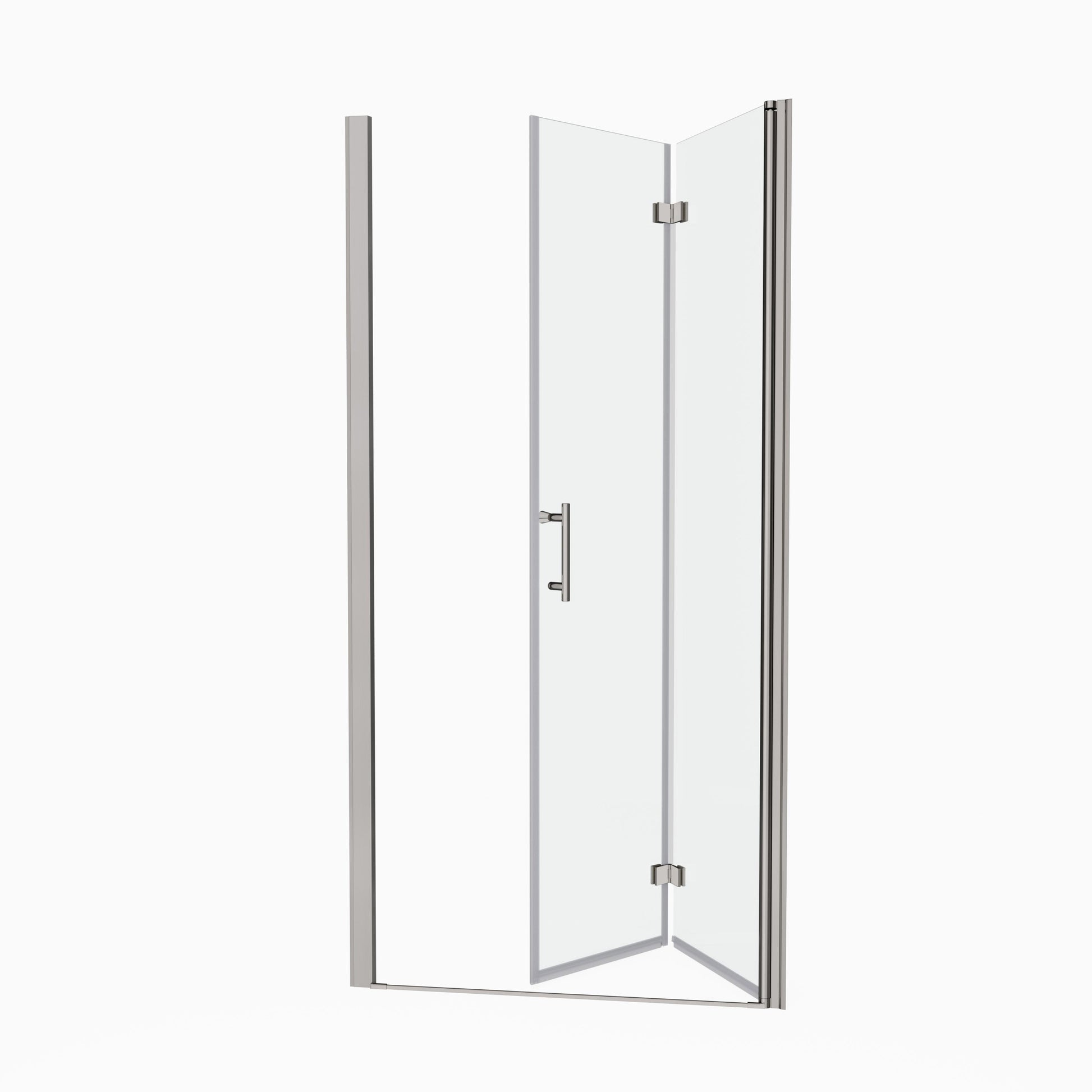 1 3 8" Adjustment,Universal Pivot Shower Door, With 1 4" Tempered Glass Chrome Aluminium Alloy