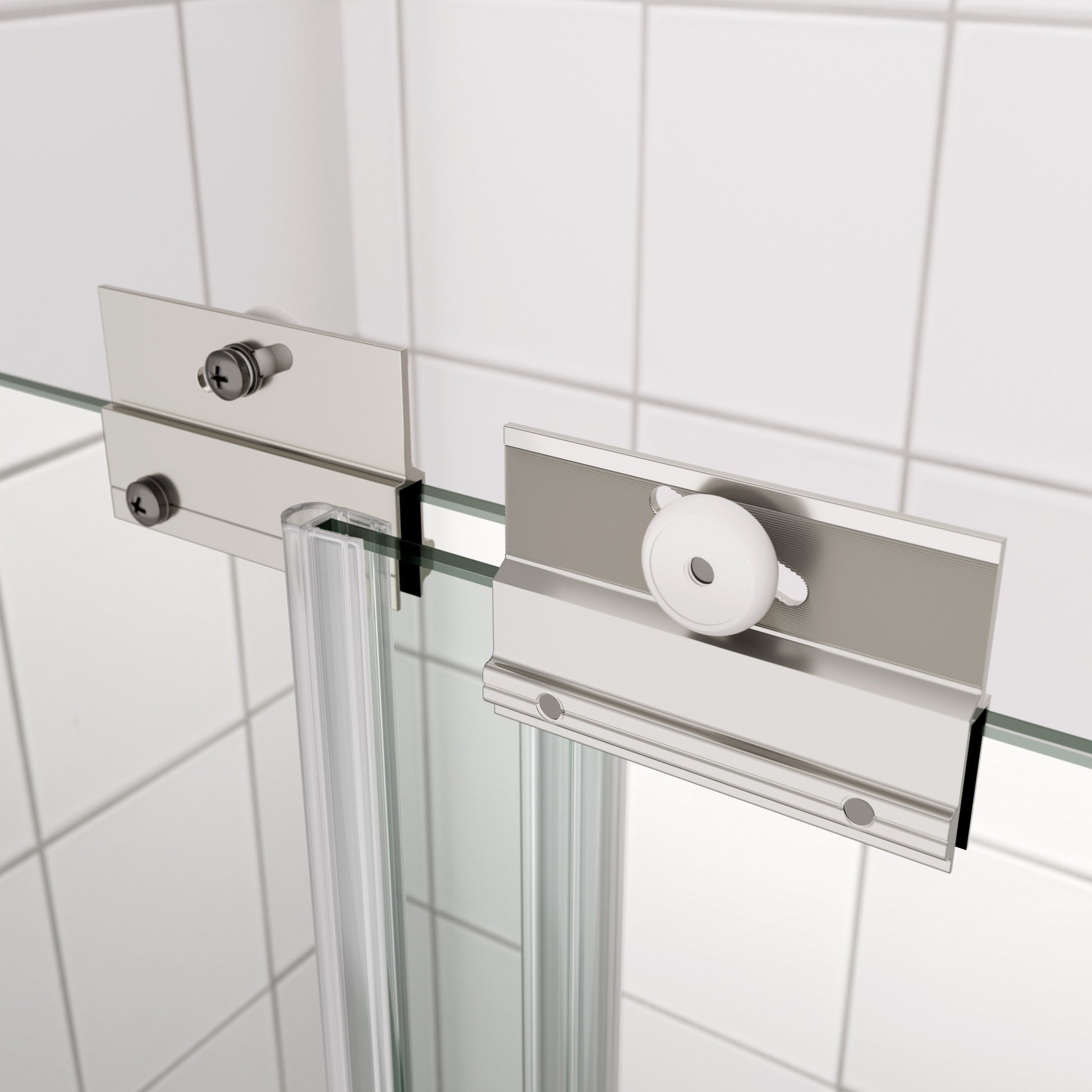 Bypass Shower Door, Sliding Door, With 1 4" Tempered Glass And Chromed Finish 4870 Chrome Bathroom Aluminium Alloy