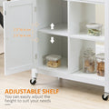 Kitchen Island Cart, Rolling Kitchen Island With Storage, Solid Wood Top, Drawer, For Dining Room, White White Mdf