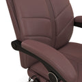 Executive Massage Office Chair With 4 Vibration, Computer Desk Chair, Pu Leather Heated Reclining Chair With Adjustable Height, Swivel Wheels, Brown Brown Pu Leather