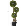 Artificial Plant For Home Decor Indoor & Outdoor Fake Plants Artificial Tree In Pot, 3 Ball Boxwood Topiary Tree For Home Office, Living Room Decor, Light Green Light Green Plastic