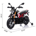 12V Aprilia Licensed Kids Ride On Motorcycle, 4 Wheel Electric Dirt Bike With Spring Suspension, Led Lights, Usb, Mp3, Red Red Polypropylene