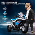 Licensed 6V Kids Ride On Motorcycle, Off Road Battery Powered Three Wheels Dirtbike With Usb, Aux, Music And Headlight For Toddler, Blue Blue Steel