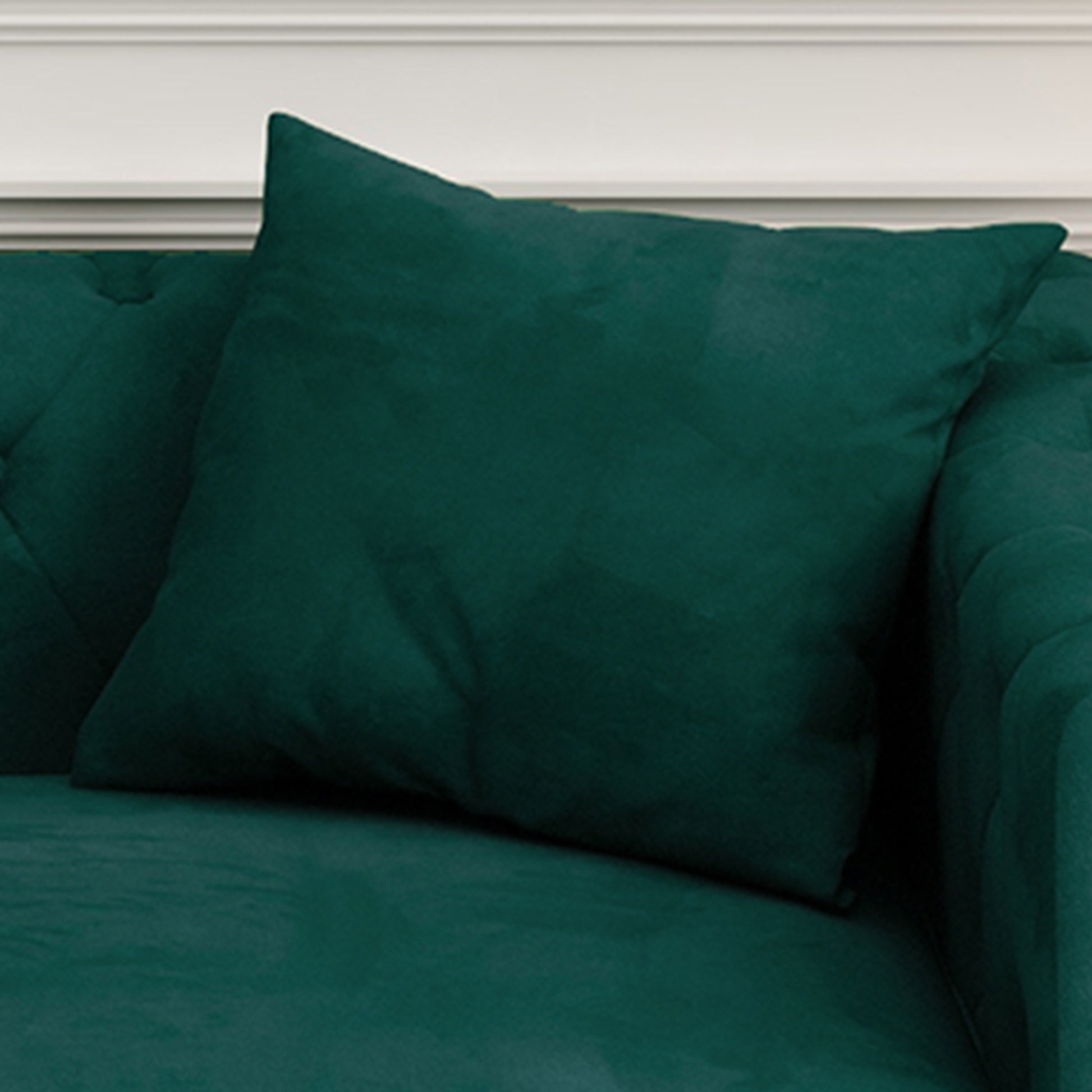 Sofa Includes 2 Pillows, 83 "Green Velvet Triple Sofa For Small Spaces Green Velvet