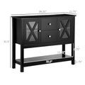 Coffee Bar Cabinet, Sideboard Buffet Cabinet, Kitchen Cabinet With Storage Drawers And Glass Door For Living Room, Entryway, Black Black Mdf