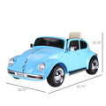 Licensed Volkswagen Beetle Electric Kids Ride On Car 6V Battery Powered Toy With Remote Control Music Horn Lights Mp3 For 3 6 Years Old Blue Blue Steel