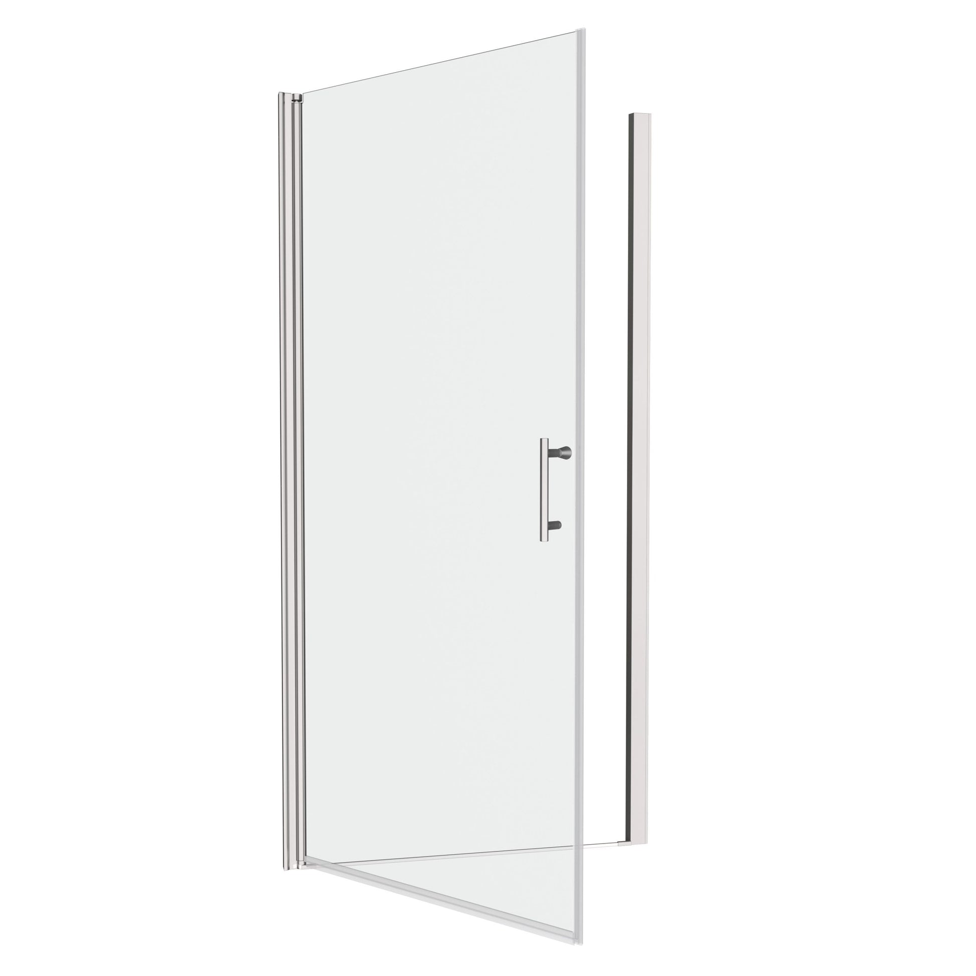 1 3 8" Adjustment,Universal Pivot Shower Door, Open Outside, With 1 4" Tempered Glass Chrome Bathroom Aluminium Alloy