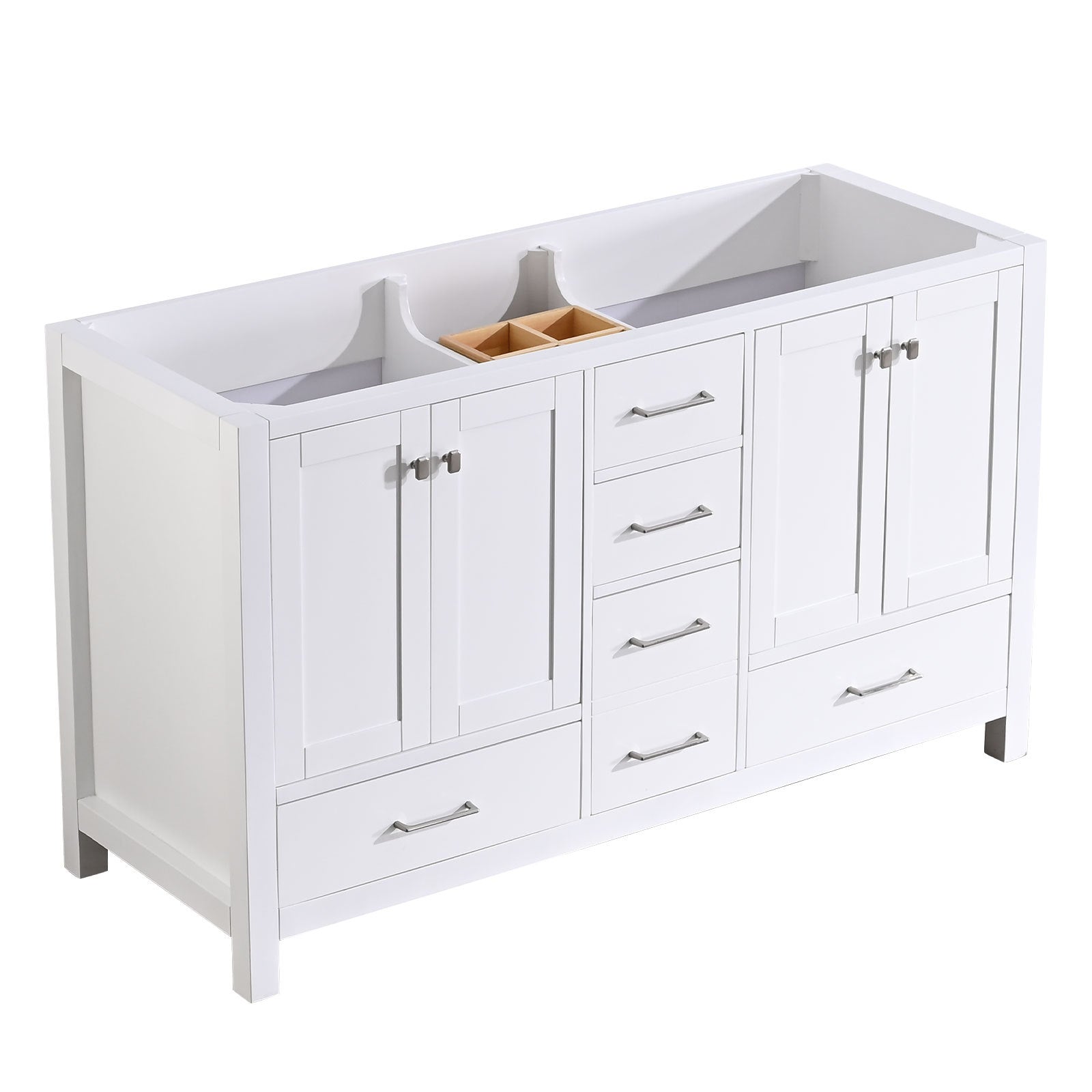 60 In Bathroom Vanity Without Top And Sink, 60 Inch Modern Freestanding Bathroom Storage Only, Bathroom Cabinet With Soft Close Doors And Drawers In White White Plywood