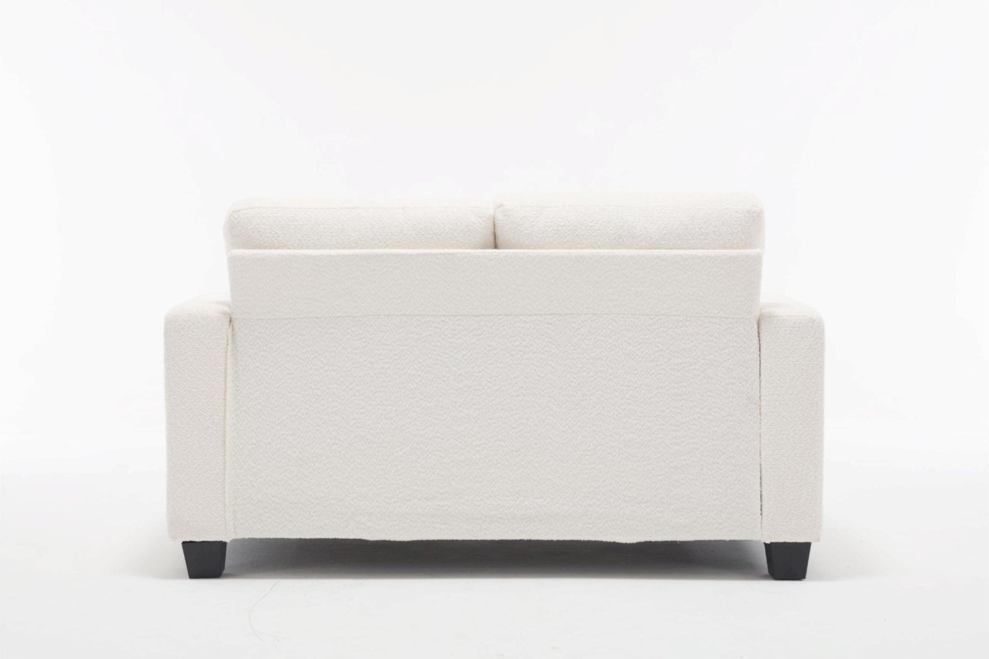 63" Length Modern Loveseat For Living Room, Sofas & Couches With Square Armrest, Removable Back Cushion And 2Pcs Waist Pillow White&Gray Fabric White Wood Primary Living Space Wood 2 Seat