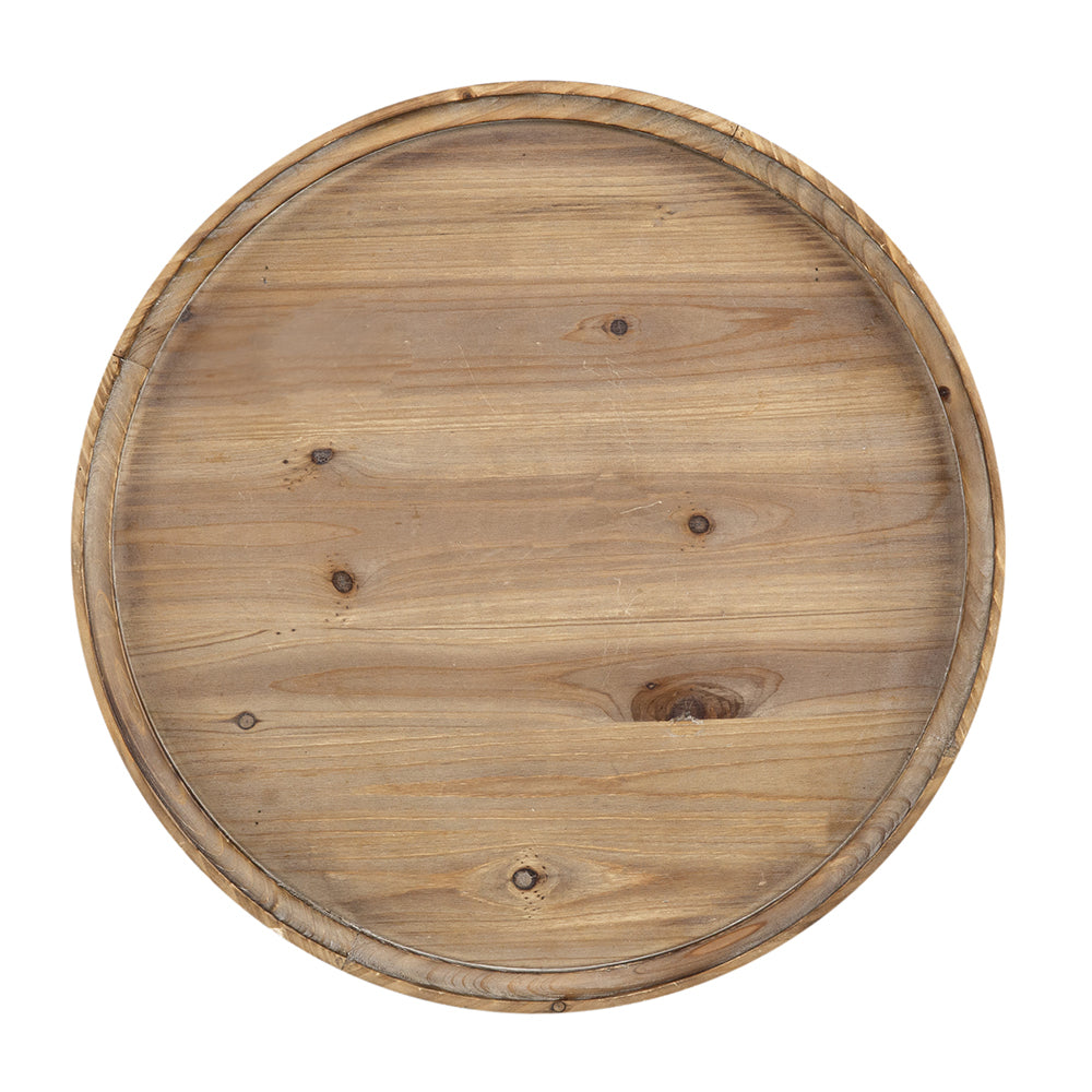 D23.5 X 25" Round 3 Tiered Side Tabel, Natural End Tabel For Lving Room Bedroom Entryway, Brown Brown Wood