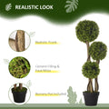 Artificial Plant For Home Decor Indoor & Outdoor Fake Plants Artificial Tree In Pot, 3 Ball Boxwood Topiary Tree For Home Office, Living Room Decor, Light Green Light Green Plastic