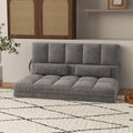 Convertible Floor Sofa Chair, Folding Couch Bed, Guest Chaise Lounge With 2 Pillows, Adjustable Backrest And Headrest, Dark Gray Dark Gray Polyester