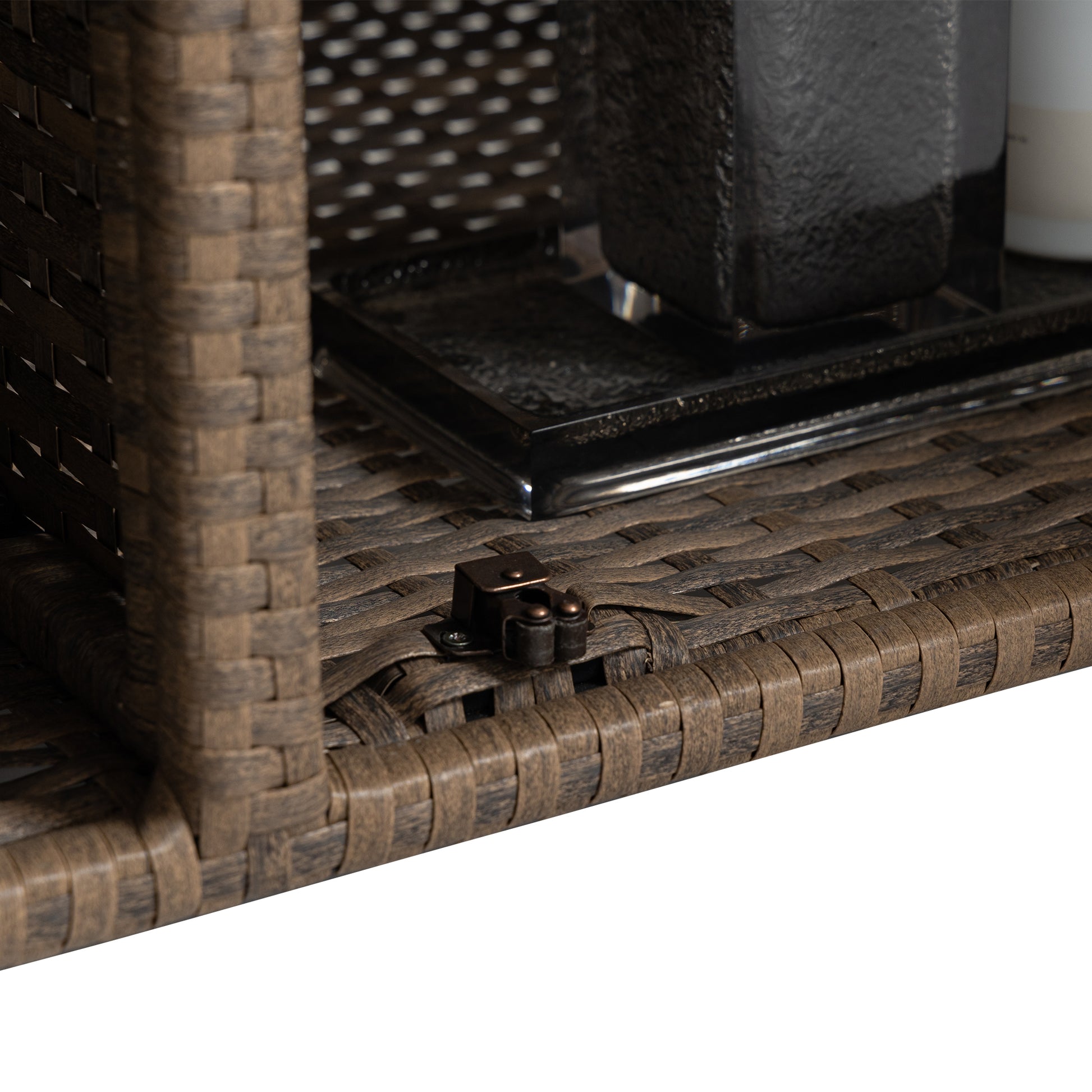 Outdoor Wicker Bar Cart, Patio Wine Serving Cart W Wheelsrolling Rattan Beverage Bar Counter Table W Glass Top For Porch Backyard Garden Poolside Party, Light Brown Light Brown Garden & Outdoor