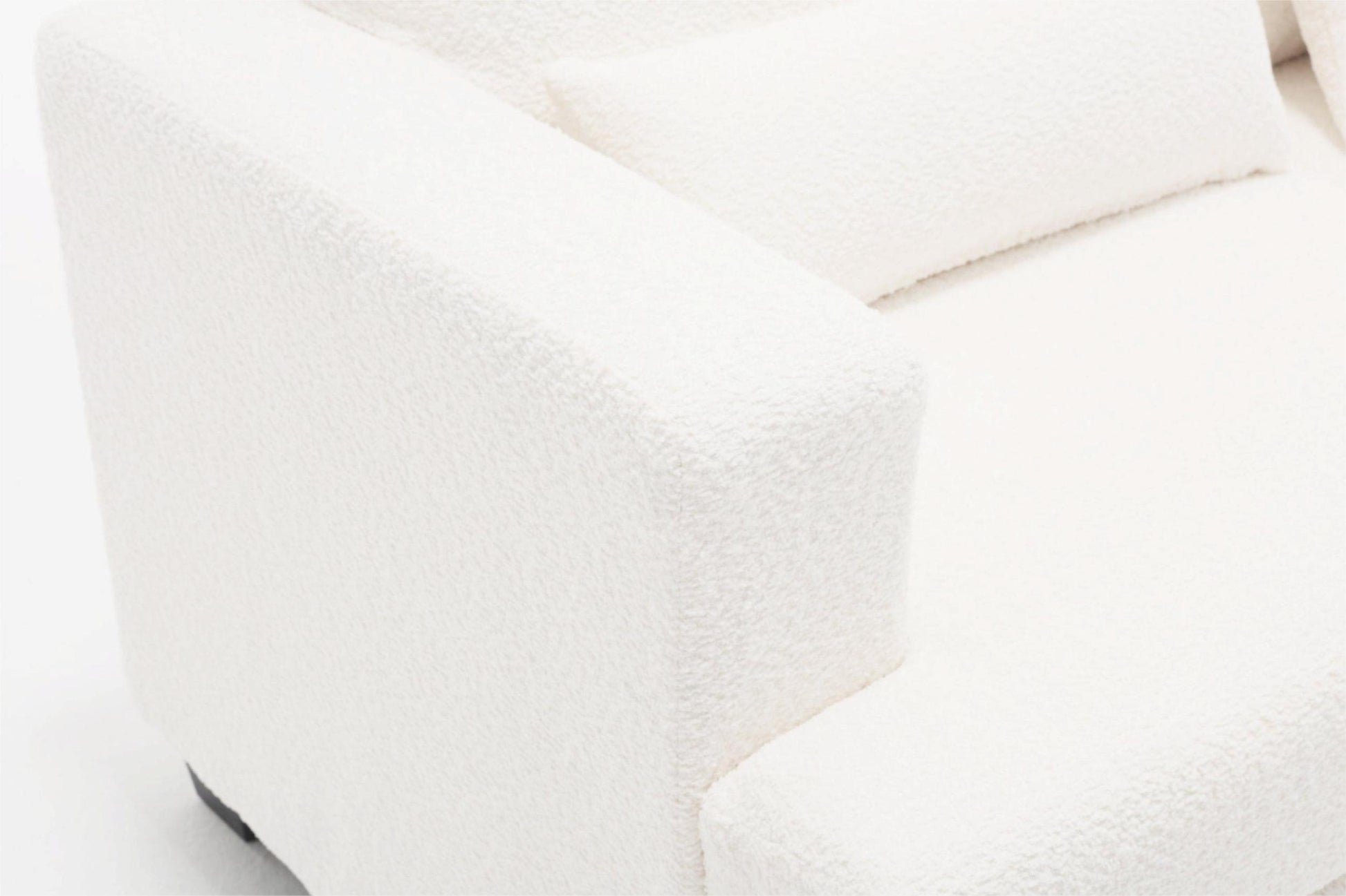 63" Length Modern Loveseat For Living Room, Sofas & Couches With Square Armrest, Removable Back Cushion And 2Pcs Waist Pillow White&Gray Fabric White Wood Primary Living Space Wood 2 Seat