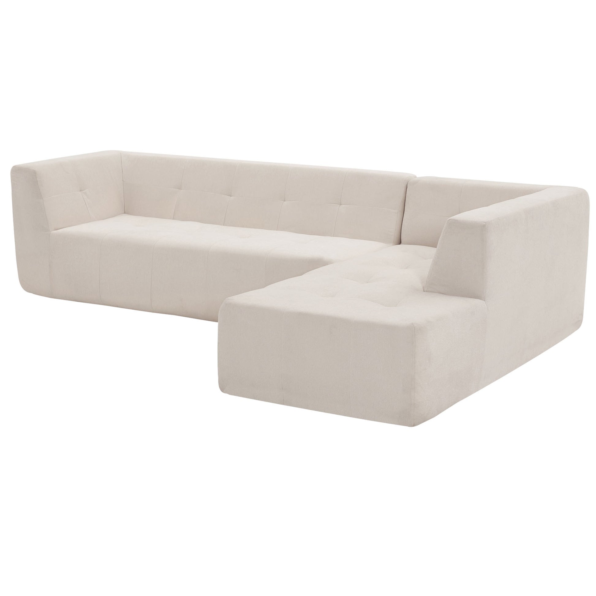 110.2*72.8" Modular Modular Combination Living Room Sofa Set, Modern Minimalist Sofa, Living Room Upholstered Sofa Bed, Bedroom, 2Pcs Computer Free Combination, L Shaped,Beige Beige Foam Chenille 3 Seat