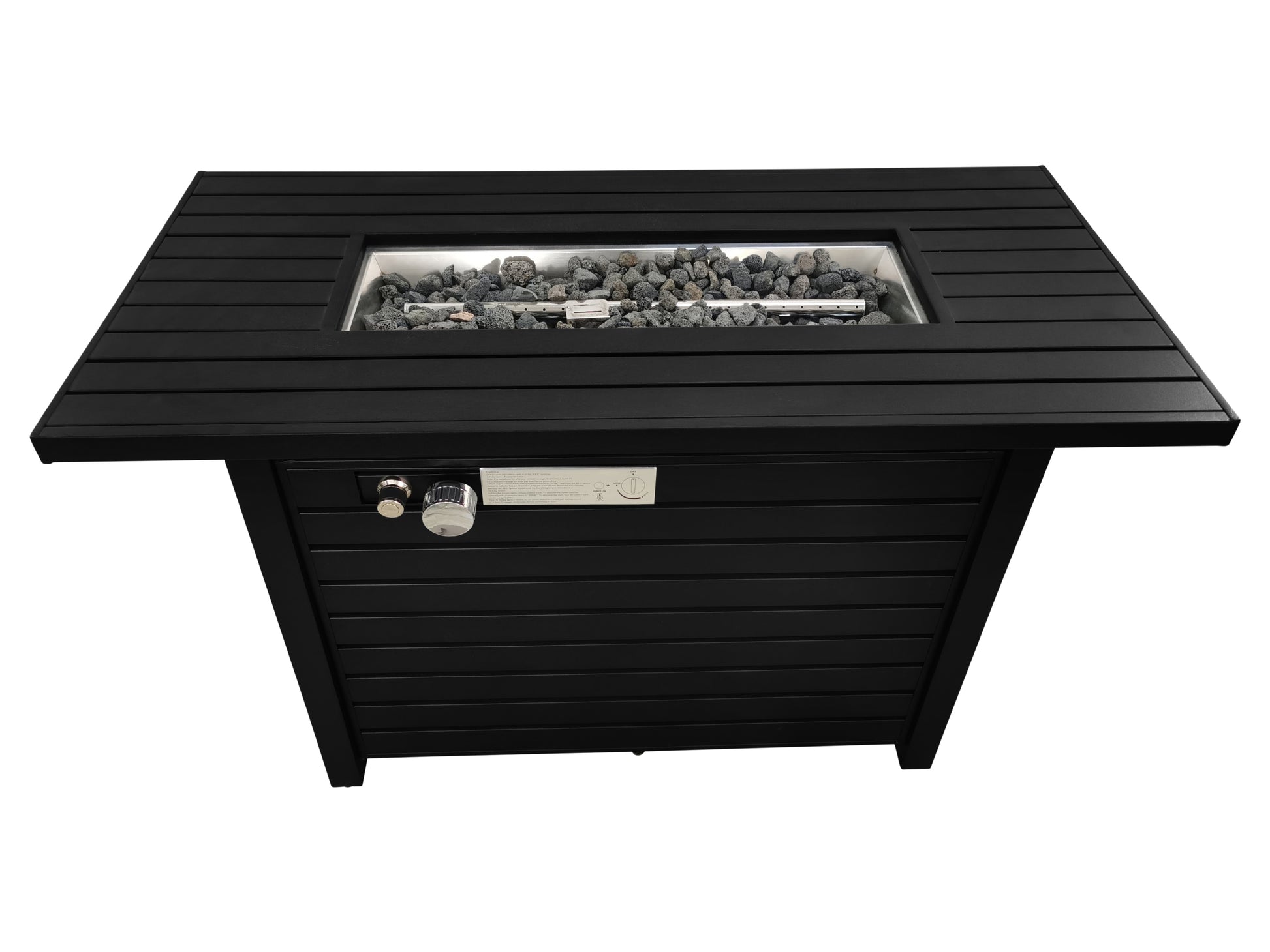 25" H X 42" W Steel Outdoor Fire Pit Table With Lid Black Black Modern Stainless Steel