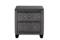 Sophia Modern Style Crystal Tufted 2 Drawer Nightstand Upholstered With Velvet Fabric Made With Wood In Gray Gray 2 Drawers Bedroom Bedside Cabinet Contemporary,Modern Drawers Solid Wood Mdf Wood