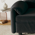 54 Inch Velvet Sofa Sofa Bed Dual Purpose Living Room Retractable Bed Black Sofa Black Velvet