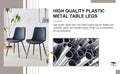 Black Artificial Leather Backrest Cushion Dining Chair, Black Metal Legs, Curved Widened Cushion Design For More Comfort, Suitable For Restaurants, Kitchens, Bedrooms, Offices. 4 Chairs 0502 Black Faux Leather