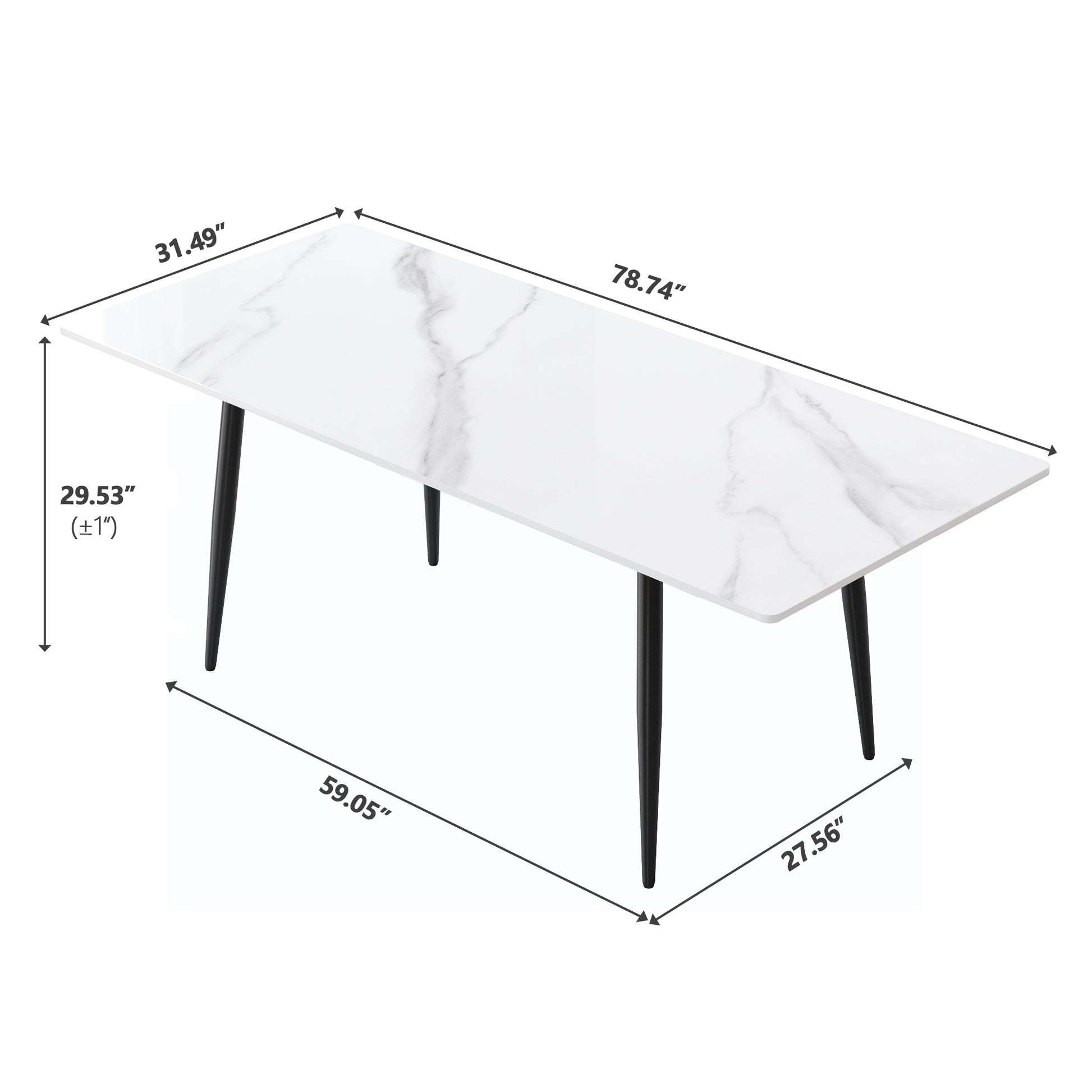 1.8 M Dining Table Panel Only The Turntable White Marble