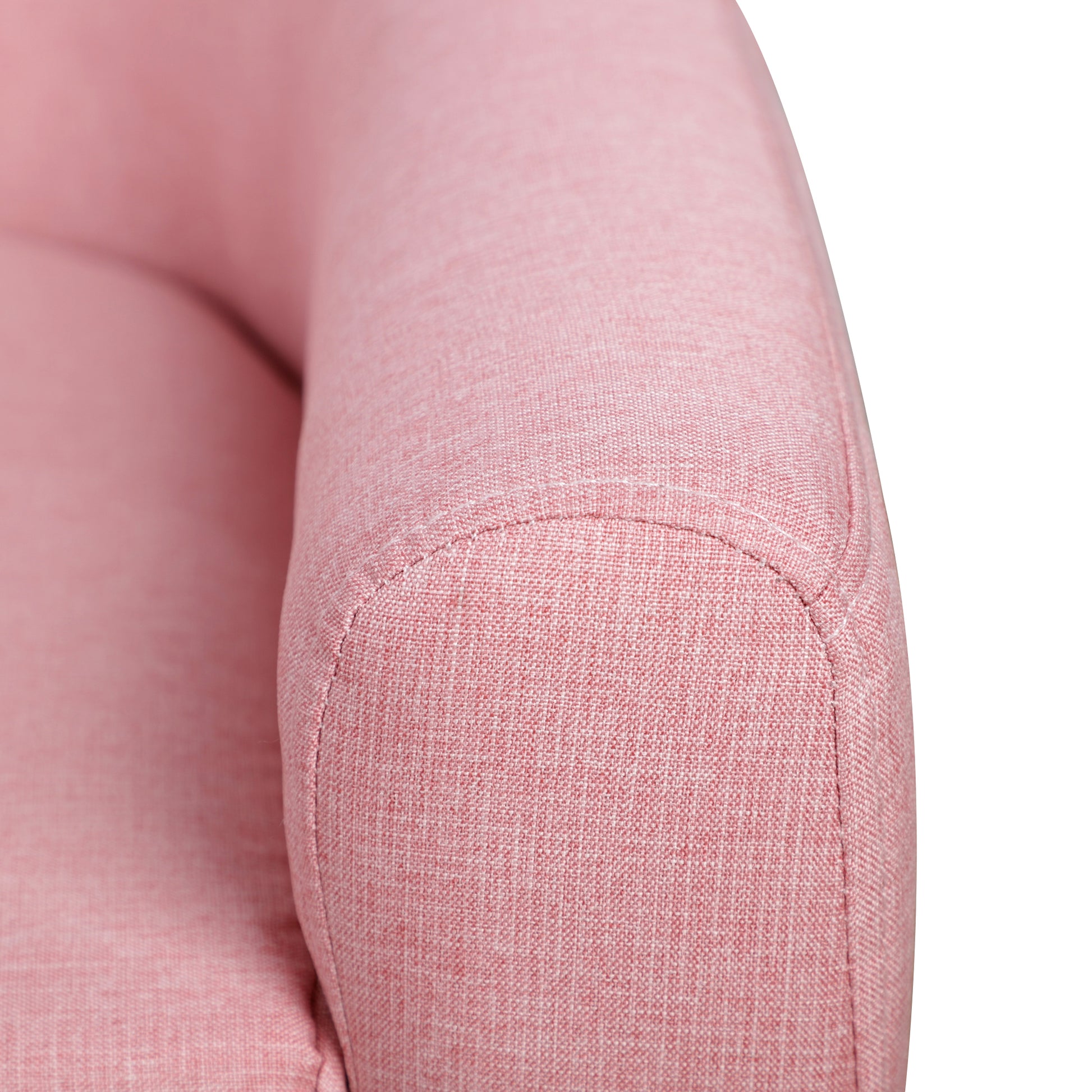 2 Seat Kids Sofa Linen Fabric And Wooden Frame Sofa For Kids And Toddlers Ages 3 7, 11" High Seat, Pink Pink Polyester