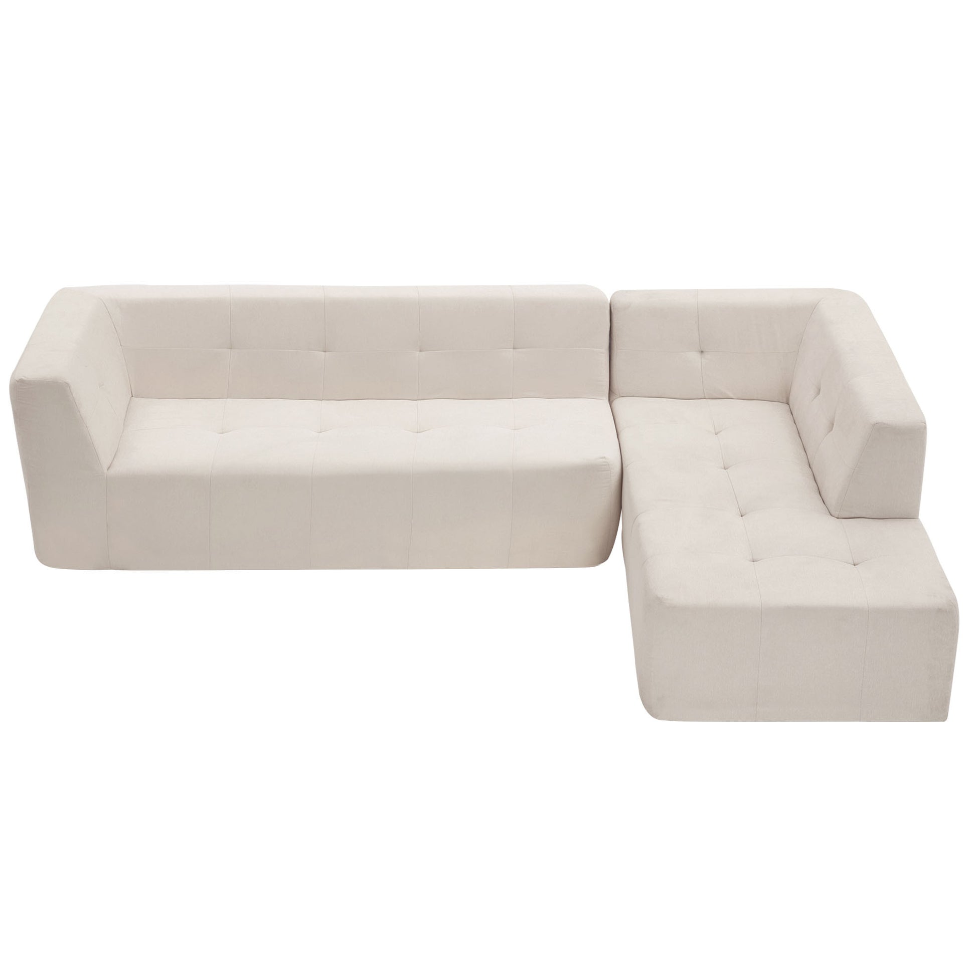 110.2*72.8" Modular Modular Combination Living Room Sofa Set, Modern Minimalist Sofa, Living Room Upholstered Sofa Bed, Bedroom, 2Pcs Computer Free Combination, L Shaped,Beige Beige Foam Chenille 3 Seat