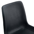 Black Artificial Leather Backrest Cushion Dining Chair, Black Metal Legs, Curved Widened Cushion Design For More Comfort, Suitable For Restaurants, Kitchens, Bedrooms, Offices. 4 Chairs 0502 Black Faux Leather