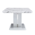 Modern Luxury Imitation Marble Light Gray Tea Table Coffee Table, Paired With Silver Stainless Steel Decorative Strips. Computer Desk. Game Table. Ct 1280 Light Grey Mdf