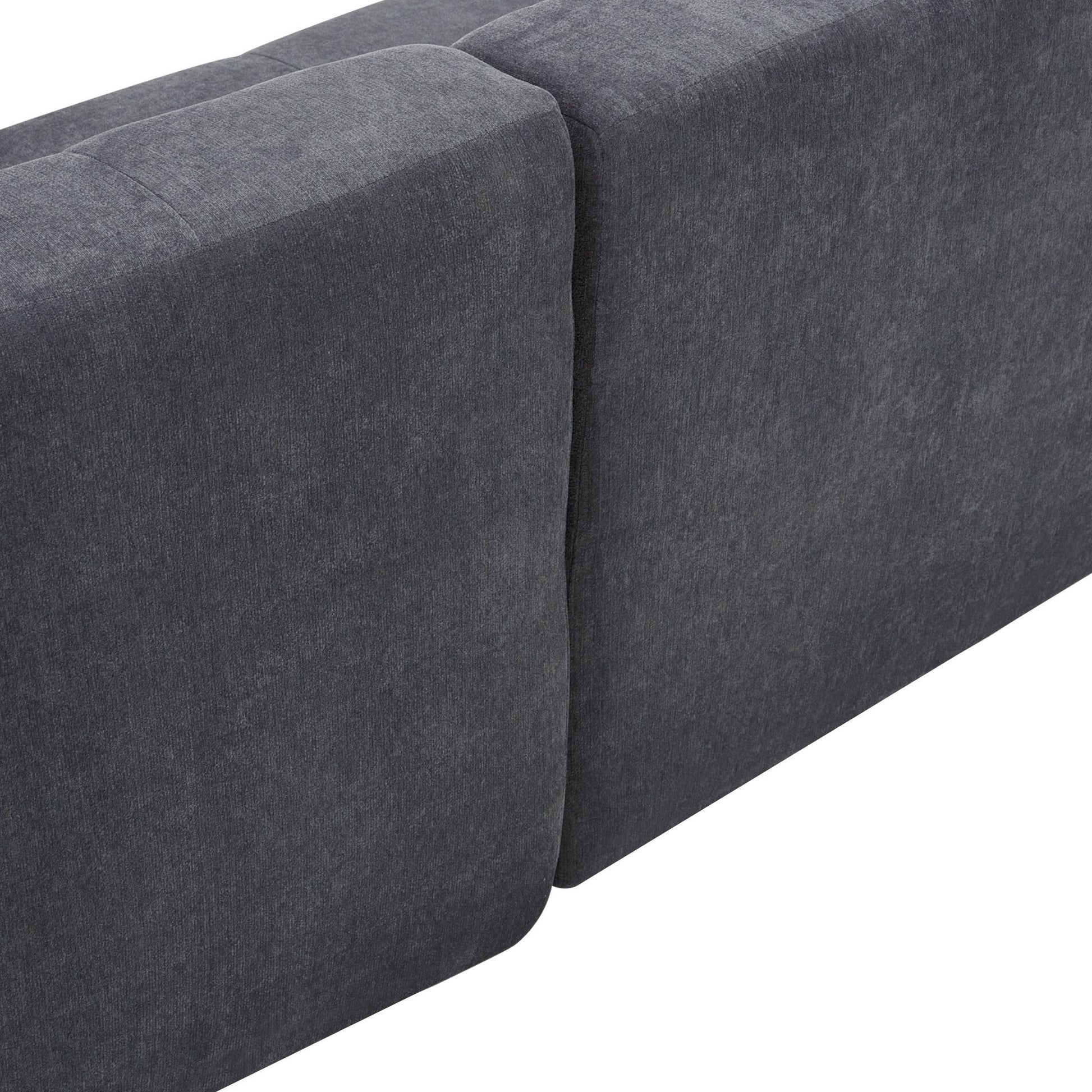 110.2*72.8" Modular Modular Combination Living Room Sofa Set, Modern Minimalist Sofa, Living Room Upholstered Sofa Bed, Bedroom, 3Pcs Computer Free Combination, L Shaped,Dark Grey Dark Grey Foam Chenille 3 Seat