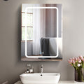 30X20 Inch Led Bathroom Medicine Cabinets Surface Mounted Black Modern Aluminium