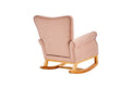 Baby Room High Back Rocking Chair Nursery Chaircomfortable Rocker Fabric Padded Seat ,Modern High Back Armchair Pink Primary Living Space Sponge Velvet