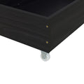 Queen Size Upholstered Platform Bed With Rivet Decorated Headboard, Led Bed Frame And 4 Drawers, Gray Gray Velvet