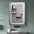 30X20 Inch Led Bathroom Medicine Cabinet Surface Mounted Cabinets With Lighted Mirror White Right Open White Classic,Modern Aluminium