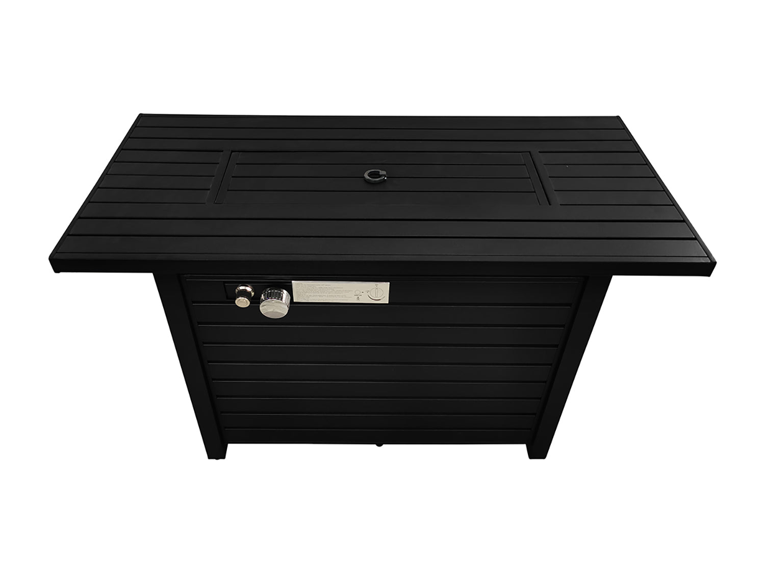 25" H X 42" W Steel Outdoor Fire Pit Table With Lid Black Black Modern Stainless Steel