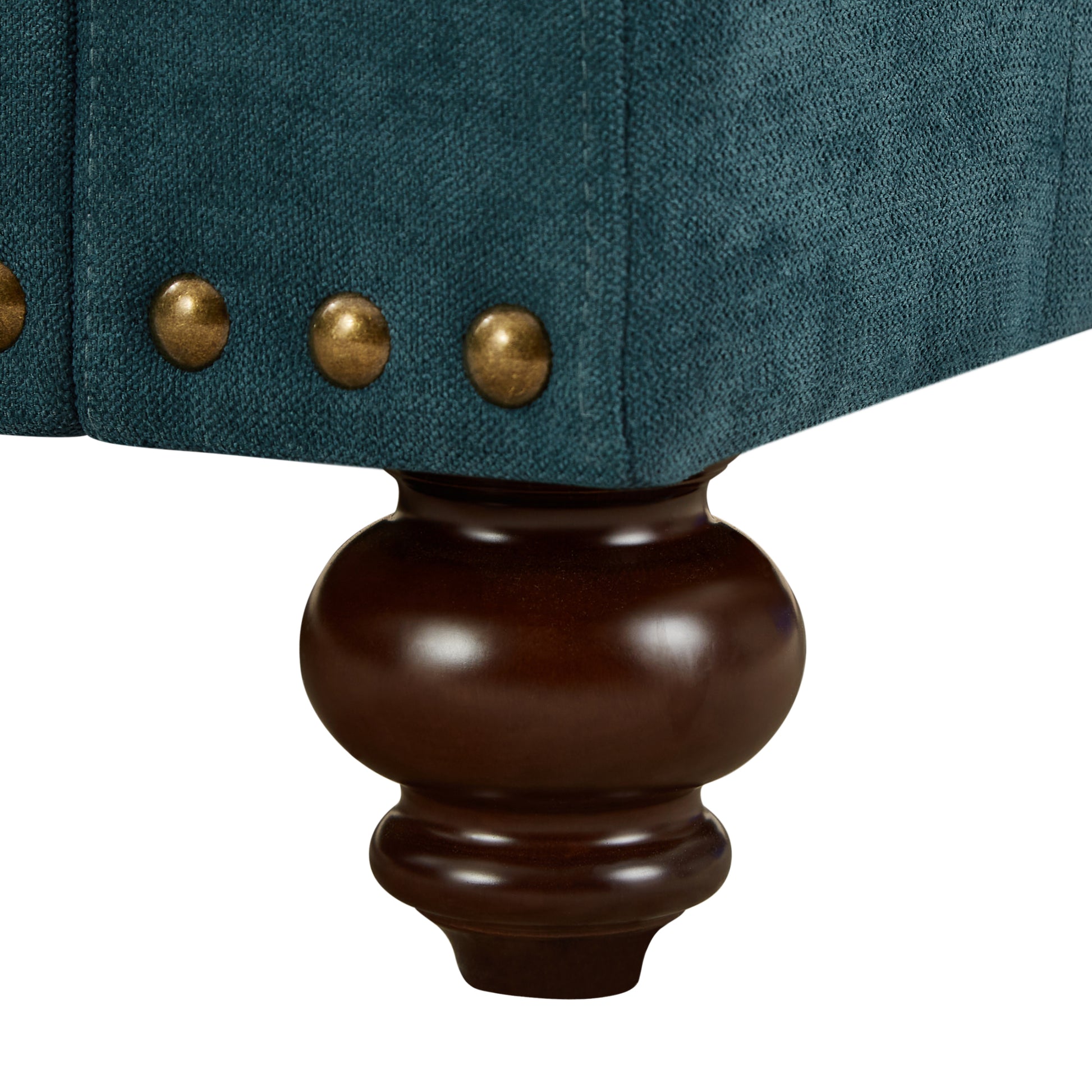 Modern Sofa For Living Room,38"Green Chenille Sofa Couch, Sectional Beautiful Seat Sofa Couch With Brown Legs, Upholstered Sofa For Apartment Bedroom Home Office Lake Green Brown Polyester Wood Primary Living Space Soft American Design Rolled Arms