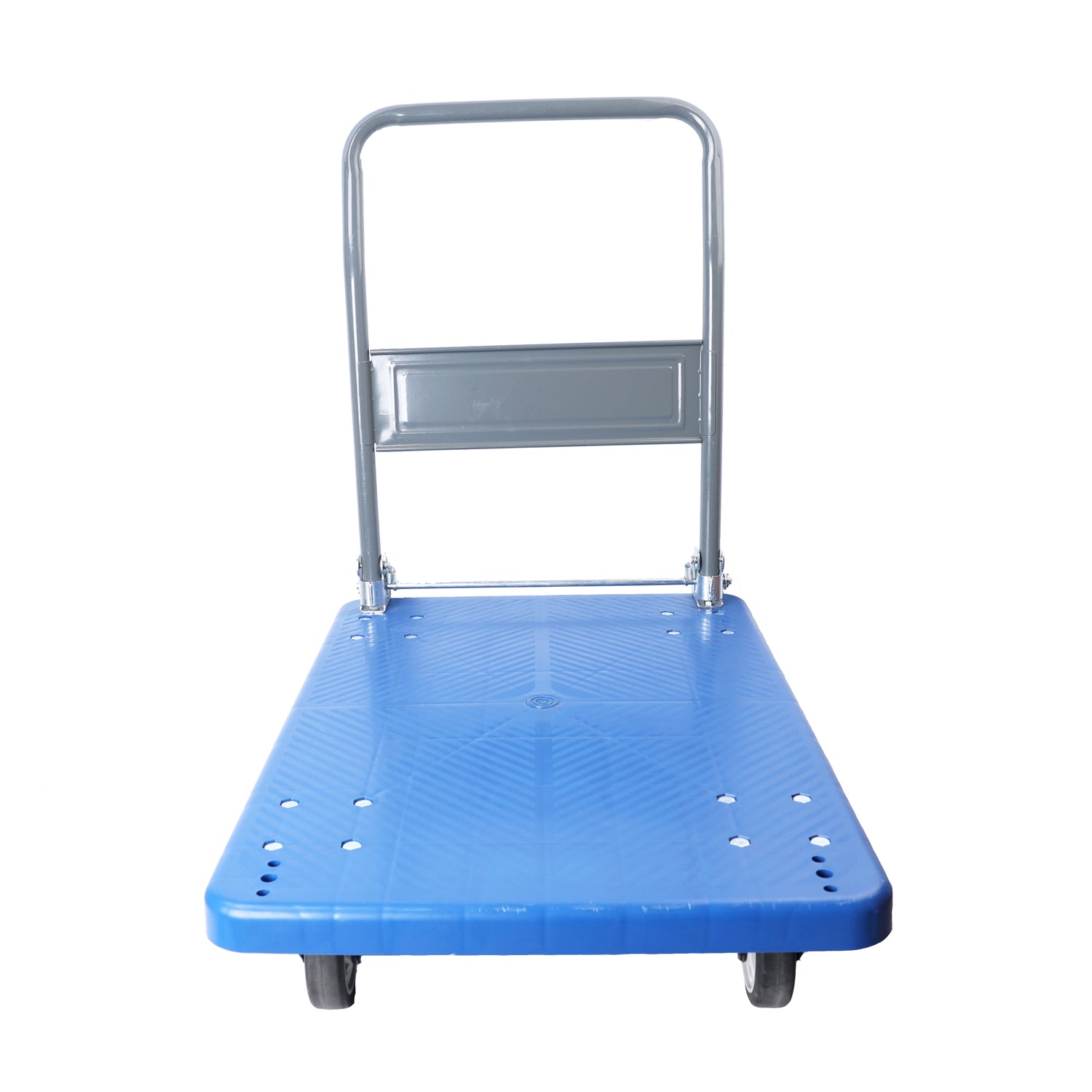 Hand Truck Upgraded Foldable Push Cart Dolly 660 Lbs Capacity Moving Platform Hand Truck Heavy Duty Space Saving Collapsible Swivel Push Handle Flat Bed Wagon Blue Metal Nylon