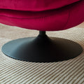Swivel Leisure Chair Lounge Chair Velvet Red Color With Ottoman Red Velvet