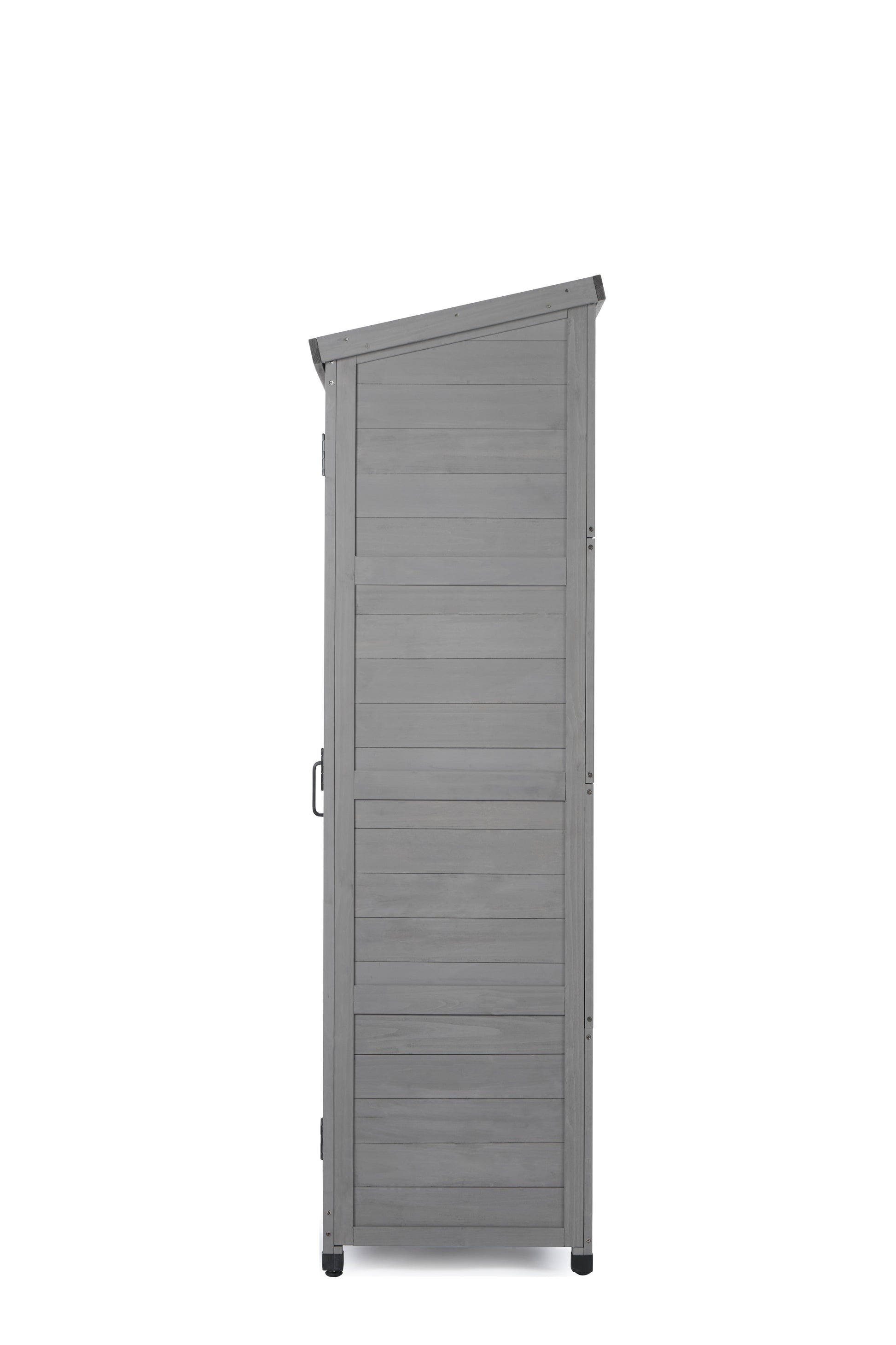 Outdoor Storage Cabinet And Metal Top,Garden Storage Shed,Outdoor 68 Inches Wood Tall Shed For Yard And Patio Gray Solid Wood