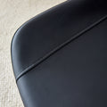 Black Artificial Leather Backrest Cushion Dining Chair, Black Metal Legs, Curved Widened Cushion Design For More Comfort, Suitable For Restaurants, Kitchens, Bedrooms, Offices. 4 Chairs 0502 Black Faux Leather