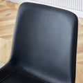 Black Artificial Leather Backrest Cushion Dining Chair, Black Metal Legs, Curved Widened Cushion Design For More Comfort, Suitable For Restaurants, Kitchens, Bedrooms, Offices. 4 Chairs 0502 Black Faux Leather