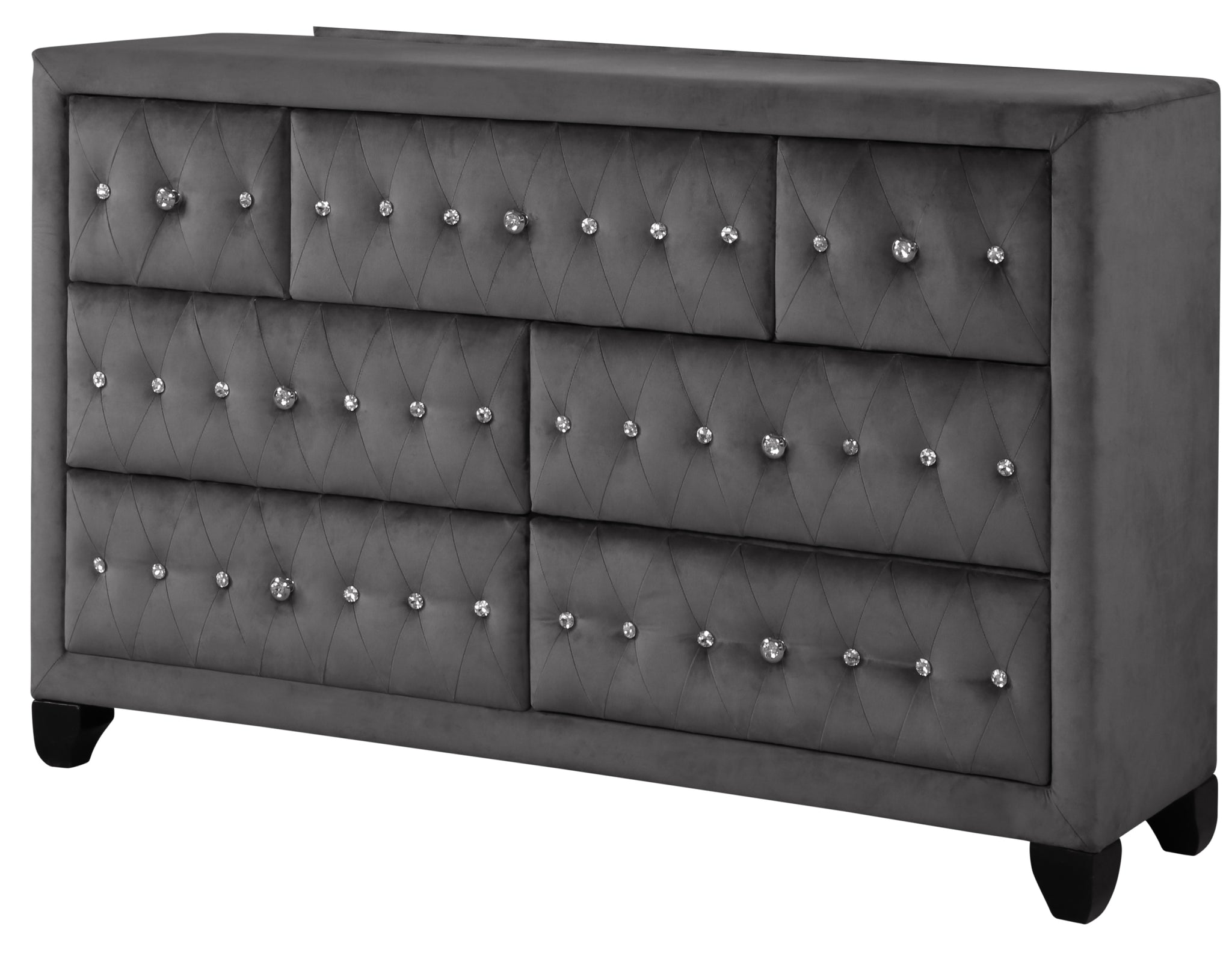 Sophia Dresser Gray Gray 5 Drawers & Above Bedroom Contemporary,Modern Wood