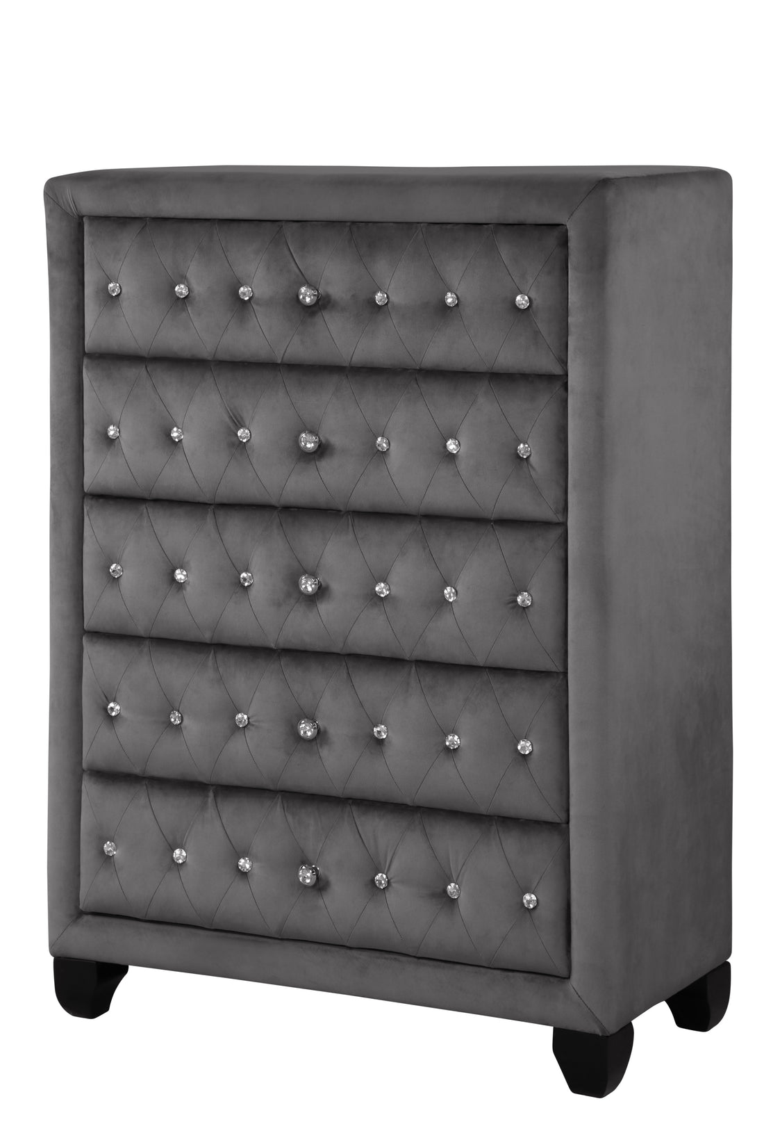 Sophia Chest Gray Gray 5 Drawers & Above Bedroom Contemporary,Modern Wood