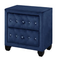 Monica Luxurious Four Poster Full 5 Pc Bed Made With Wood In Navy Box Spring Not Required Full Navy Wood 5 Piece Set Bedroom Bed Included,Chest Included,Dresser Included,Mirror Included,Nightstand Included Modern Upholstered Velvet Tufted Wood