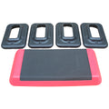 Adjustable Workout Aerobic Stepper In Fitness & Exercise Step Platform Trainer Red Black With 4 Risers Black Red Plastic