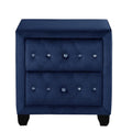 Monica Luxurious Four Poster Full 5 Pc Bed Made With Wood In Navy Box Spring Not Required Full Navy Wood 5 Piece Set Bedroom Bed Included,Chest Included,Dresser Included,Mirror Included,Nightstand Included Modern Upholstered Velvet Tufted Wood