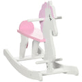 Little Wooden Rocking Horse Toy For Kids' Imaginative Play, Children'S Small Baby Rocking Horse Ride On Toy For Toddlers 1 3, Pink And White Pink Wood