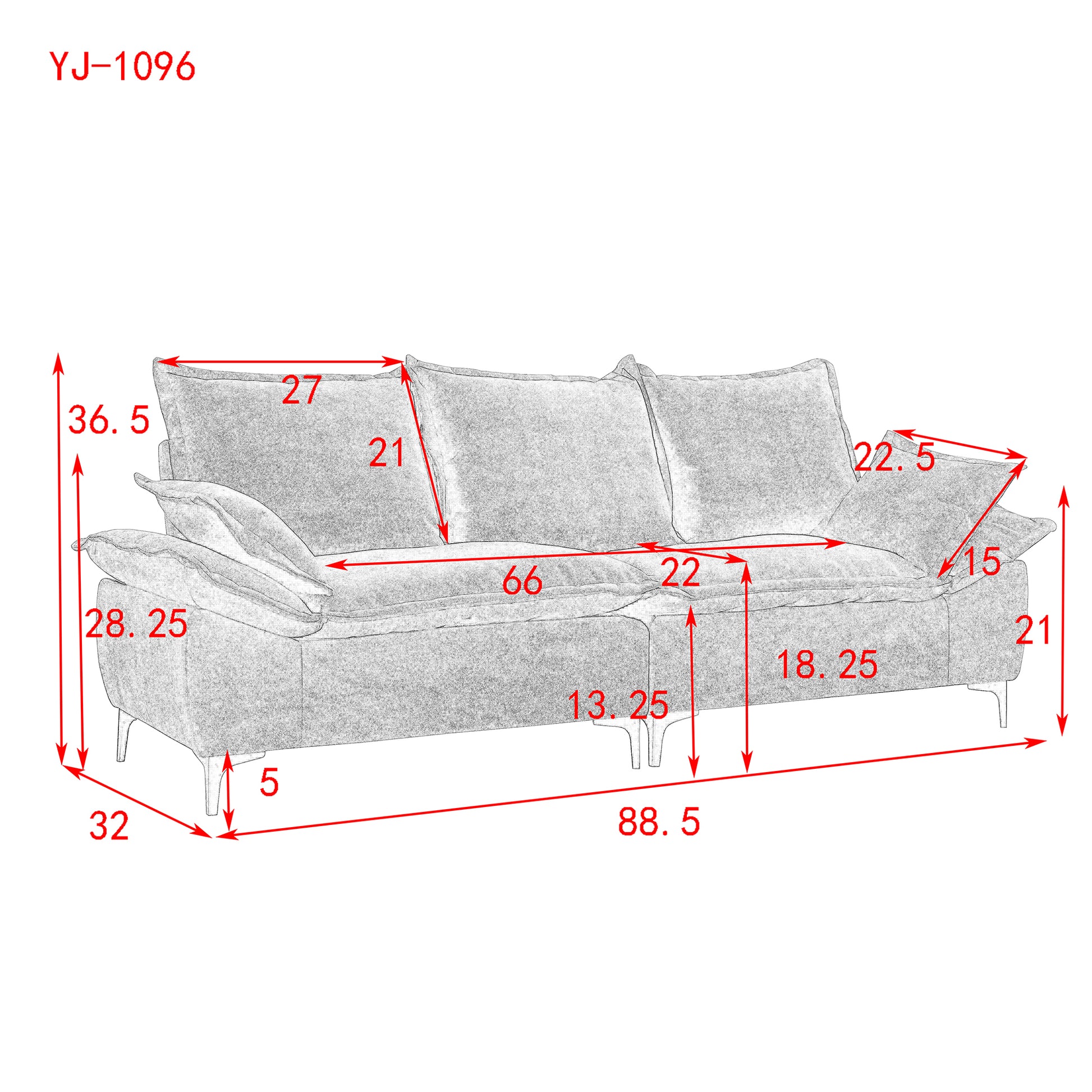 Video Mh" 88.5 Modern Sailboat Sofa Dutch Velvet 3 Seater Sofa With Two Pillows For Small Spaces In Living Rooms, Apartments Black Wood Primary Living Space Pine Foam Fabric 3 Seat